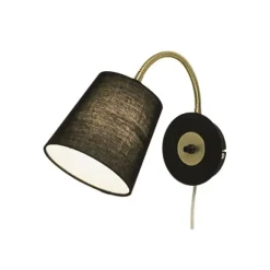 LJUSDAL vägglampa svart/matt mässing