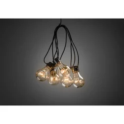 Ljusslinga E27 10 amber LED svart kabel 24V/IP44