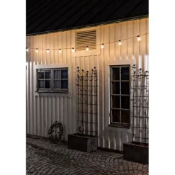 Ljusslinga E27 10 amber LED svart kabel 24V/IP44