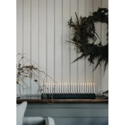 Ljusstake Jokkmokk L75 svart inkl 24 ljus o fjärrkontroll