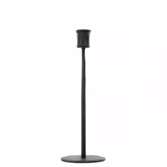 Ljusstake svart metall 27 cm