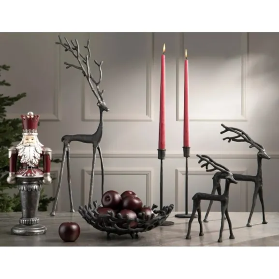 Ljusstake svart metall 27 cm
