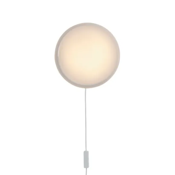 Looped tak-/vägglampa, vit m. in-line dimmer & plug
