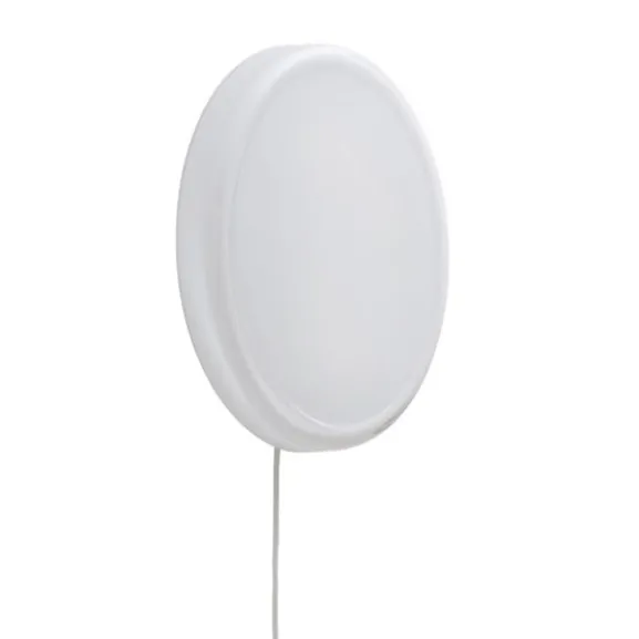 Looped tak-/vägglampa, vit m. in-line dimmer & plug