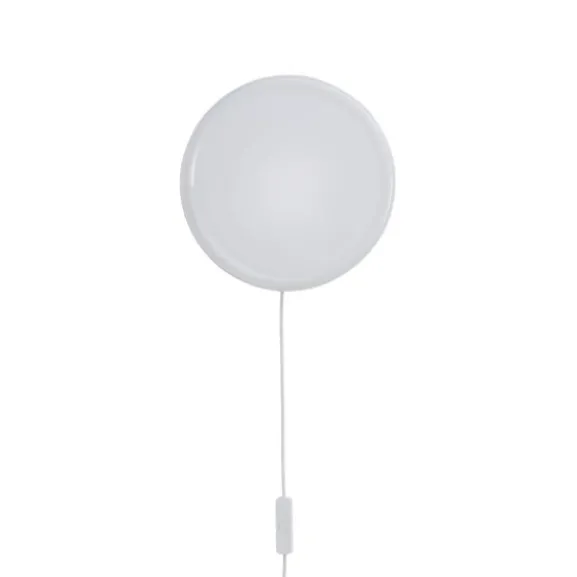 Looped tak-/vägglampa, vit m. in-line dimmer & plug
