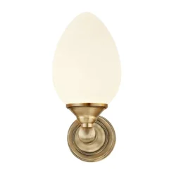 LUIGI vägglampa bad, antik mässing/opal