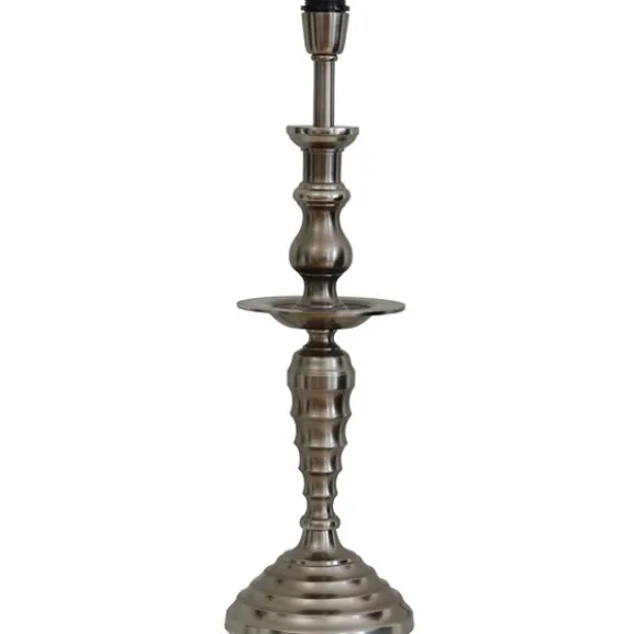 Lux Lampfot Antik Silver 18cm