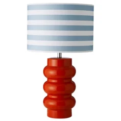 Lyon Table Lamp , Orange / Aqua Stripe
