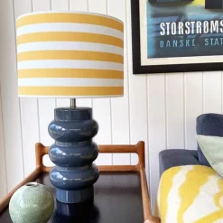 Lyon Table Lamp , Storm Blue / Yellow Stripe