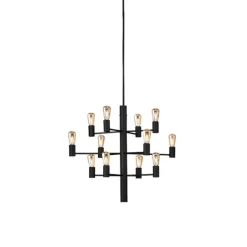 Manola 12 ljuskrona, svartstruktur 60cm