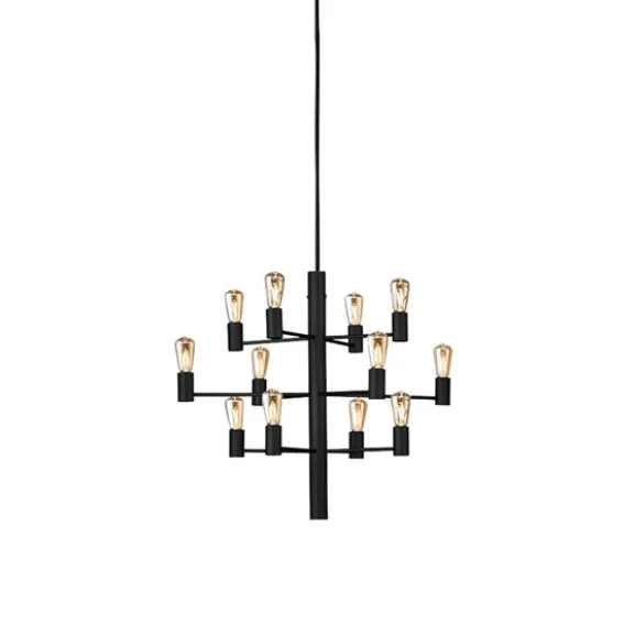Manola 12 ljuskrona, svartstruktur 60cm