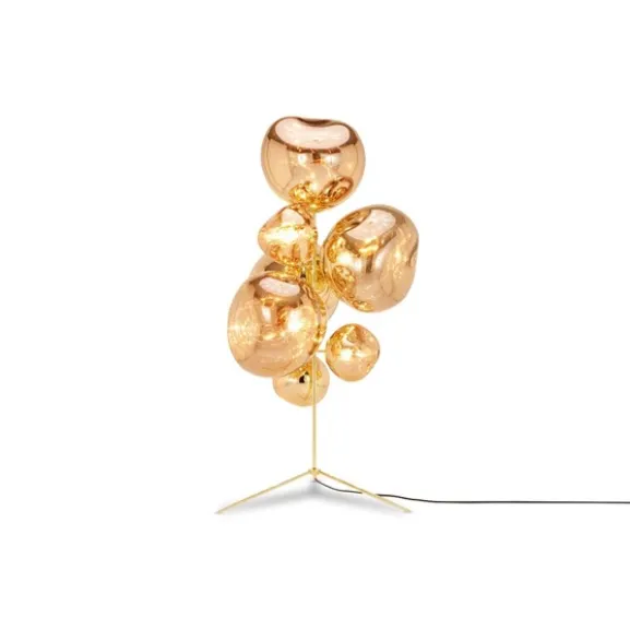 Melt Chandelier golvlampa, guld 175cm