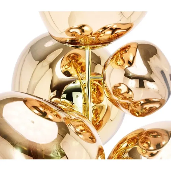Melt Chandelier golvlampa, guld 175cm