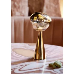 Melt portabel bordslampa guld LED