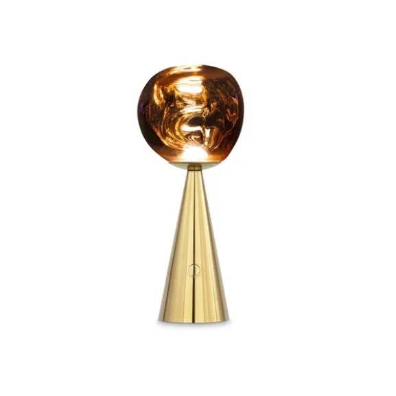 Melt portabel bordslampa guld LED