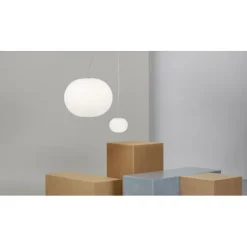 Mini Glo-ball suspension taklampa, opalglas 11,2cm