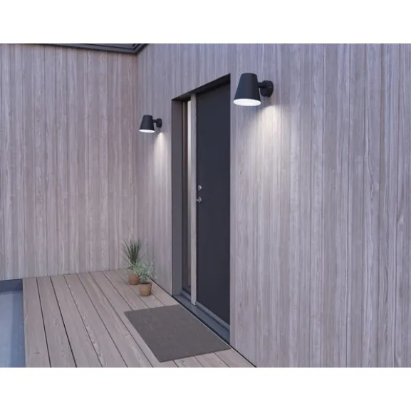 Mist outdoor vägglampa svart struktur
