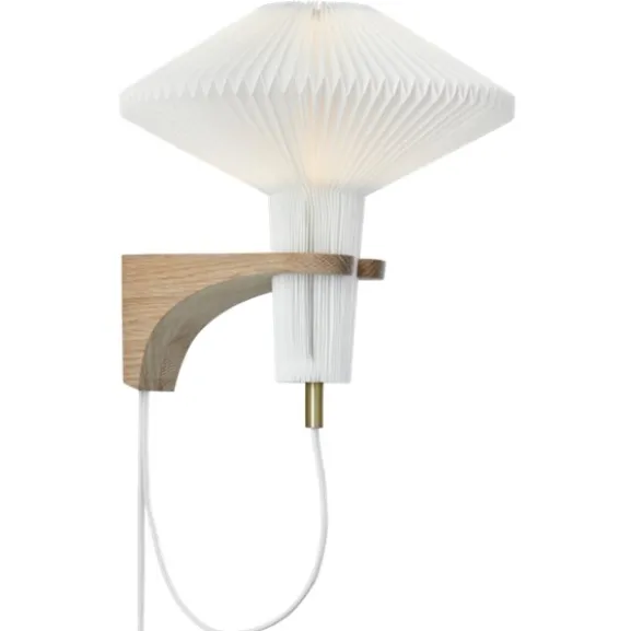 Model 204 vägglampa, vit/ek
