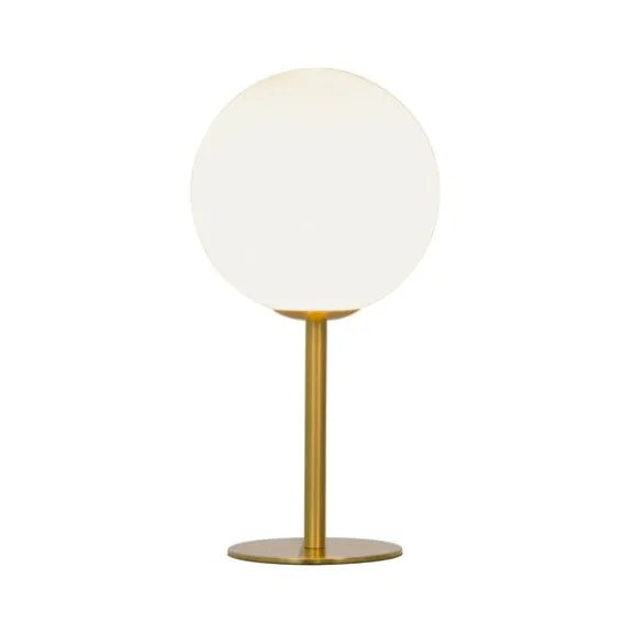 MOLEKYL bordlampa 1, matt mässing/vit