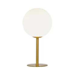 MOLEKYL bordlampa 1, matt mässing/vit