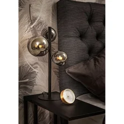 MOLEKYL bordslampa 3a, svart/rök