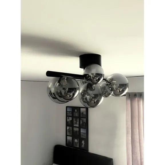 Molekyl plafond, svart/rök