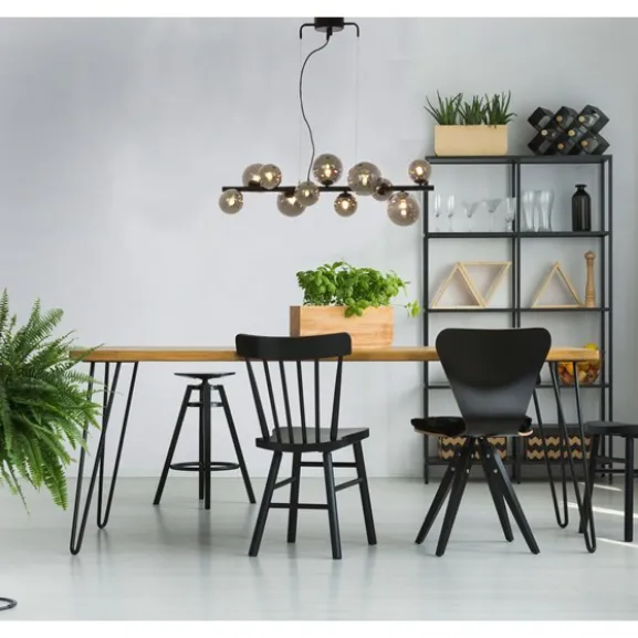 Molekyl taklampa, svart/rökfärgad 85cm