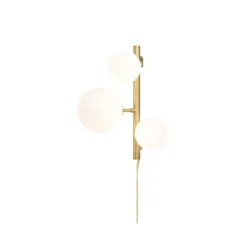 Molekyl vägglampa, matt mässing/opal