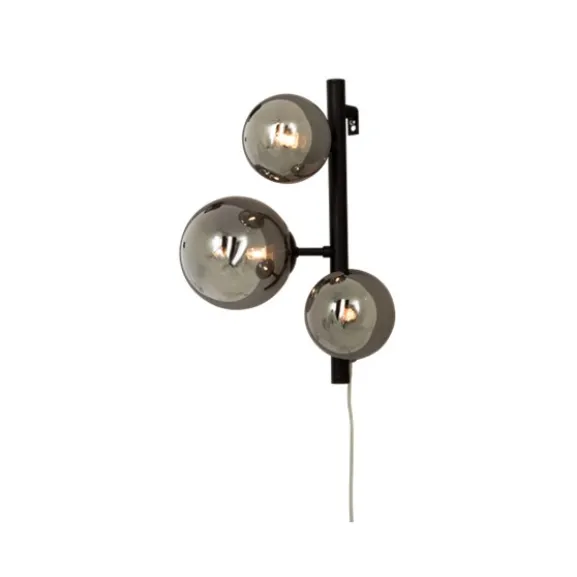 Molekyl vägglampa, svart/rökfärgad