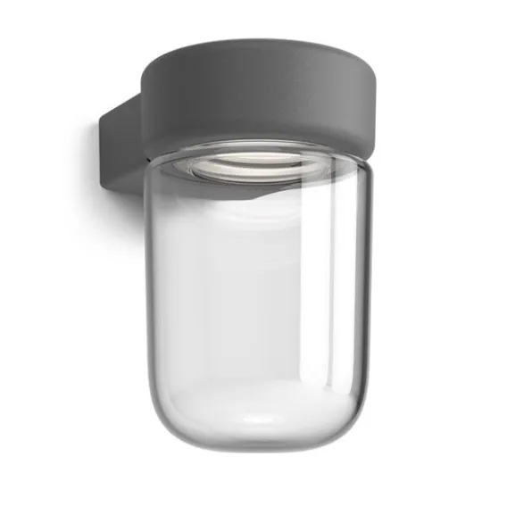 Moon vägglampa IP44 graphite struktur LED