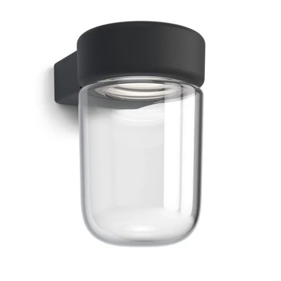 Moon vägglampa IP44 svart struktur LED
