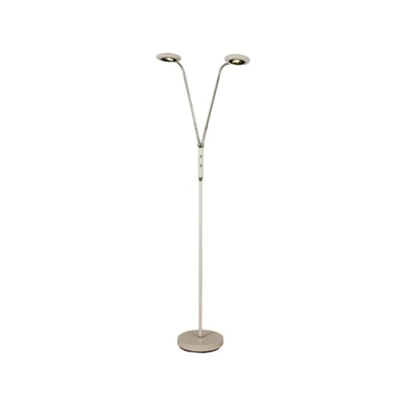 MOTO 2 golvlampa, vit/krom 148cm