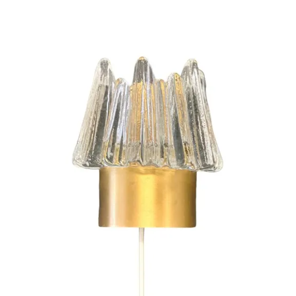 Nafa vägglampa, mässing/glas