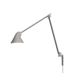 NJP vägglampa lång arm, ljusgrå 60cm
