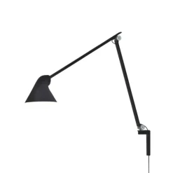 NJP vägglampa lång arm, svart 60cm