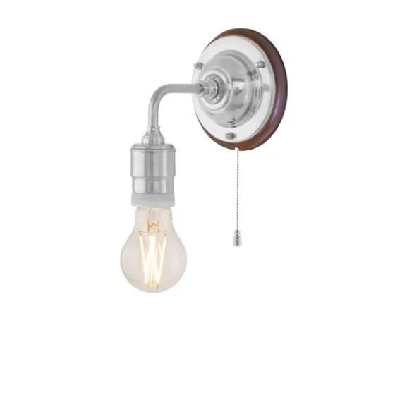 Nylander vägglampa nickel/brun