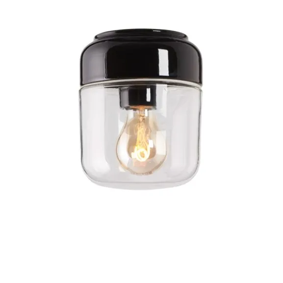 Ohm vägg-/taklampa, svart Ø14cm