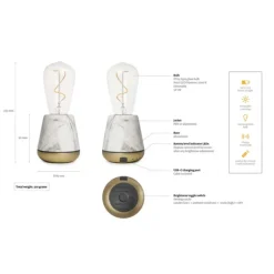 One Table Light White Marble