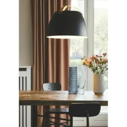 OSLO Taklampa Ø40 Svart / Ek