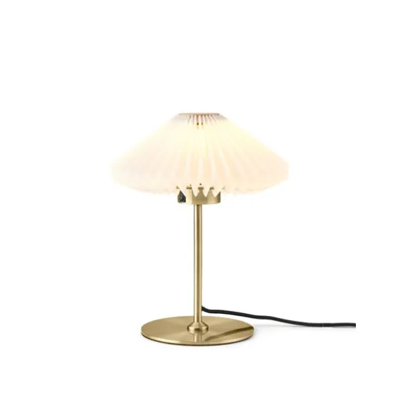 Paris bordslampa, mässing/vit Ø24