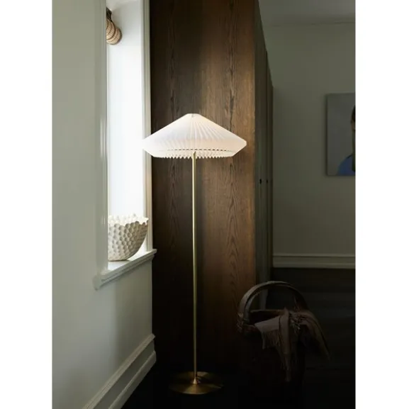 Paris golvlampa, mässing/vit Ø56