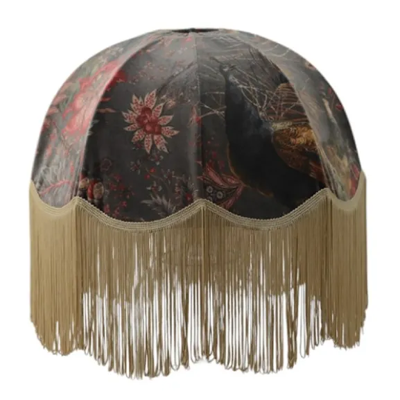 Peacock Lampskärm med guldfrans 50 cm