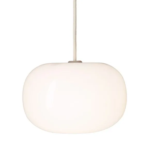 PebbleTaklampa Bred Opalglas