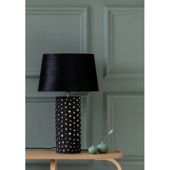 Peggy lampfot, svart/mässing 40cm