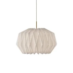 Pendel SOFTLY PLEATED I Medium Vit/Mässing