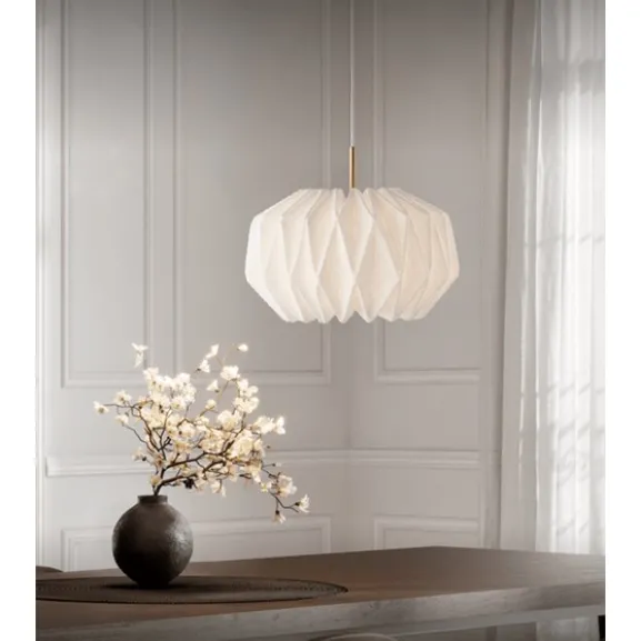 Pendel SOFTLY PLEATED I Medium Vit/Mässing