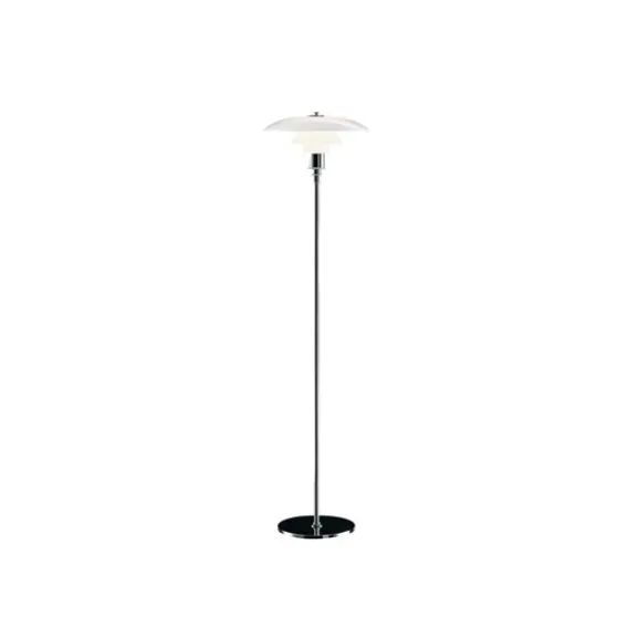 PH 3 1/2-2 1/2 golvlampa, krom/opalglas 130cm