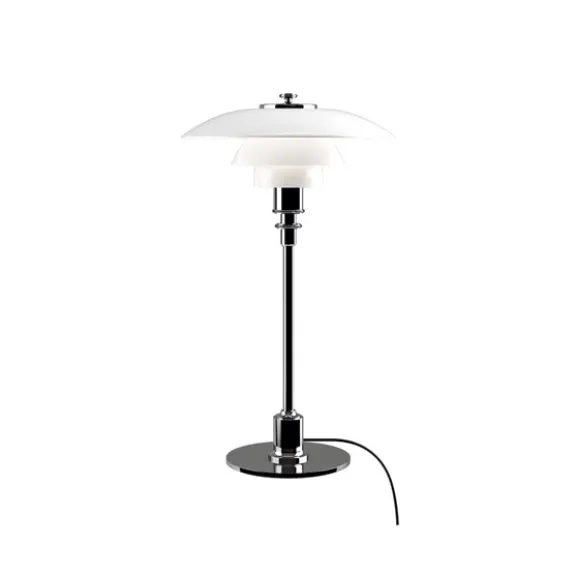 PH 2/1 bordslampa, krom/opal 35,5cm
