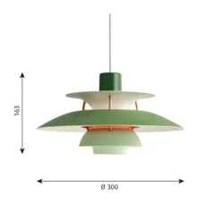PH 5 MINI pendel, hues of green 30cm