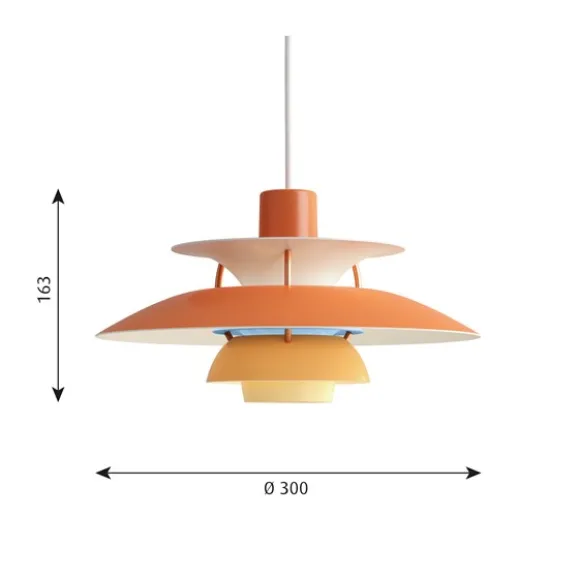 PH 5 MINI pendel, hues of orange 30cm